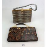 2 snakeskin style handbags