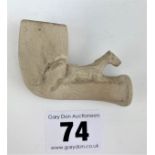 Clay pipe bowl with horse figure