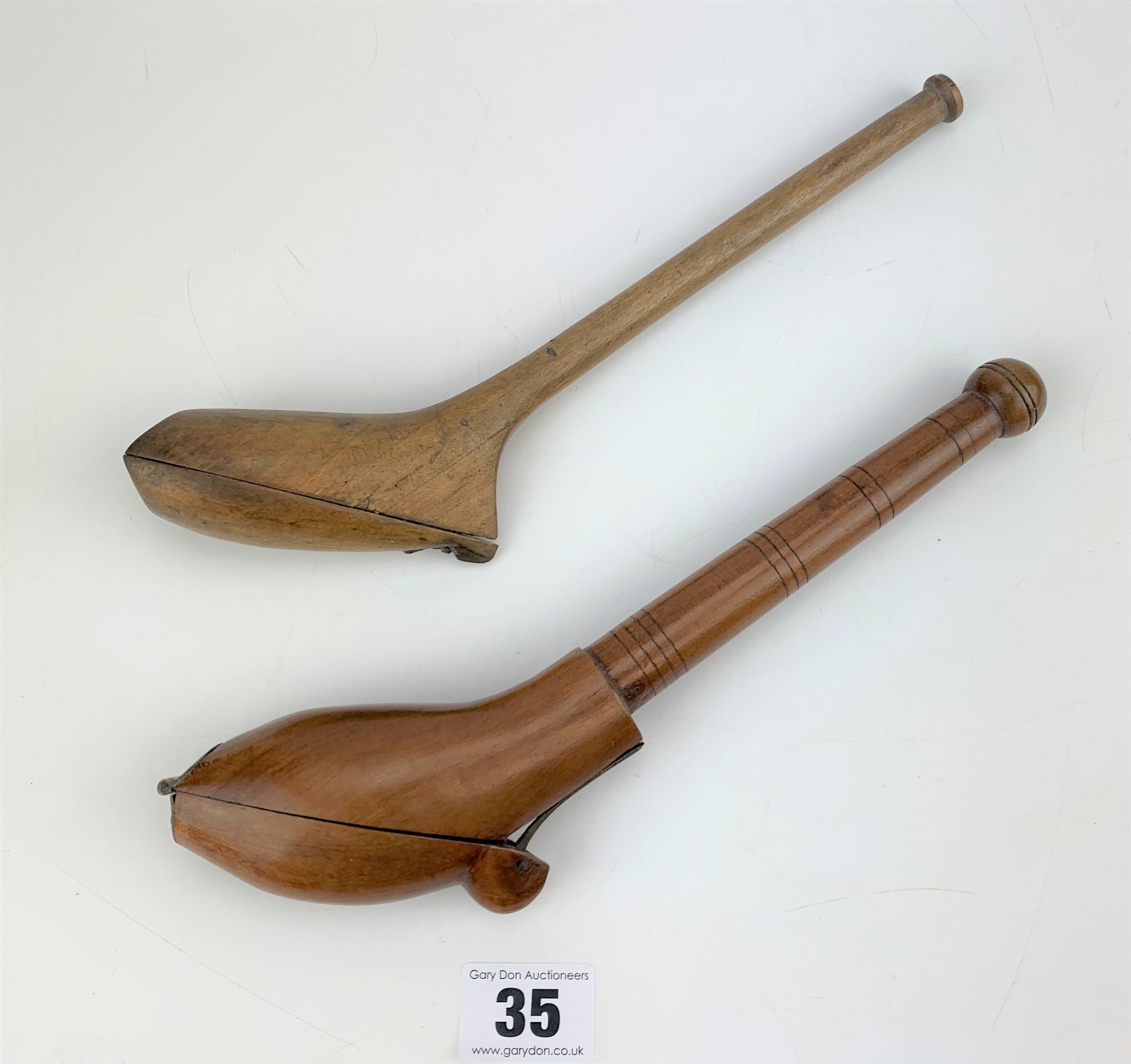 2 x 18th century wooden pipe boxes