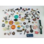 Assorted badges, pins and oddments