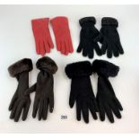 4 pairs of gloves