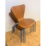 6 stackable wood/metal chairs