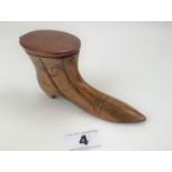 Wooden shoe snuff box
