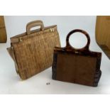 Snakeskin briefcase & fur/leather handbag