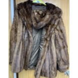 Vintage brown fur jacket and matching Dior fur hat