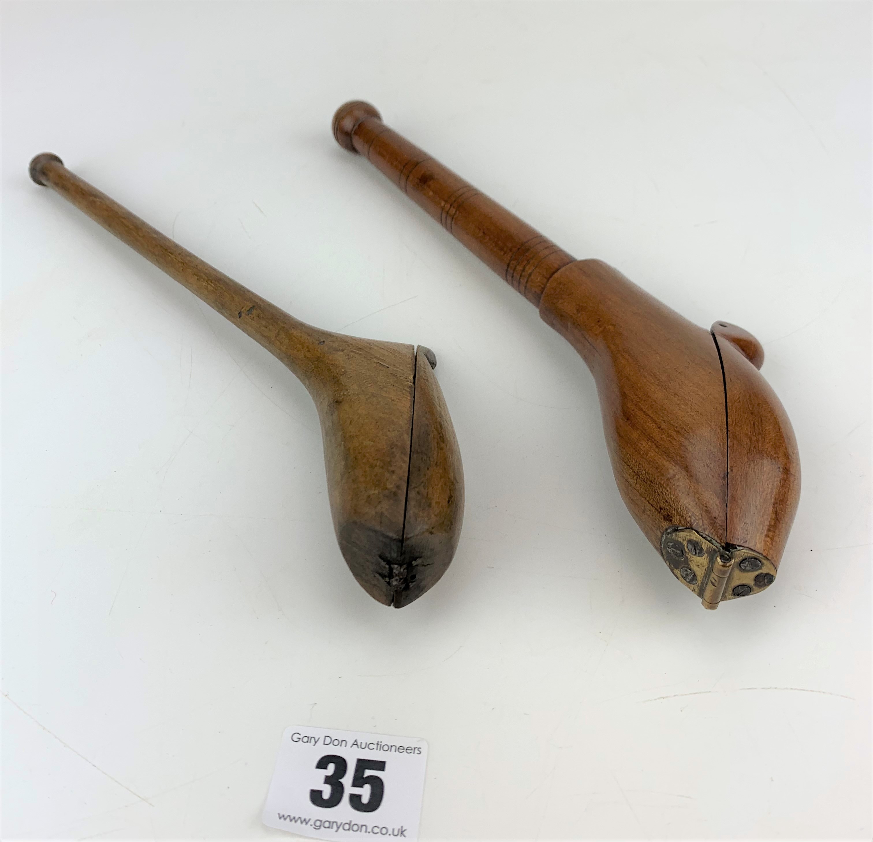 2 x 18th century wooden pipe boxes - Image 3 of 5
