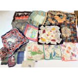 19 assorted vintage handkerchieves and Union Jack bunting