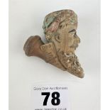 Clay pipe bowl with figure head marked Jacob