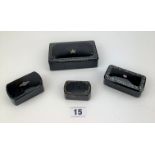 4 mixed snuff boxes