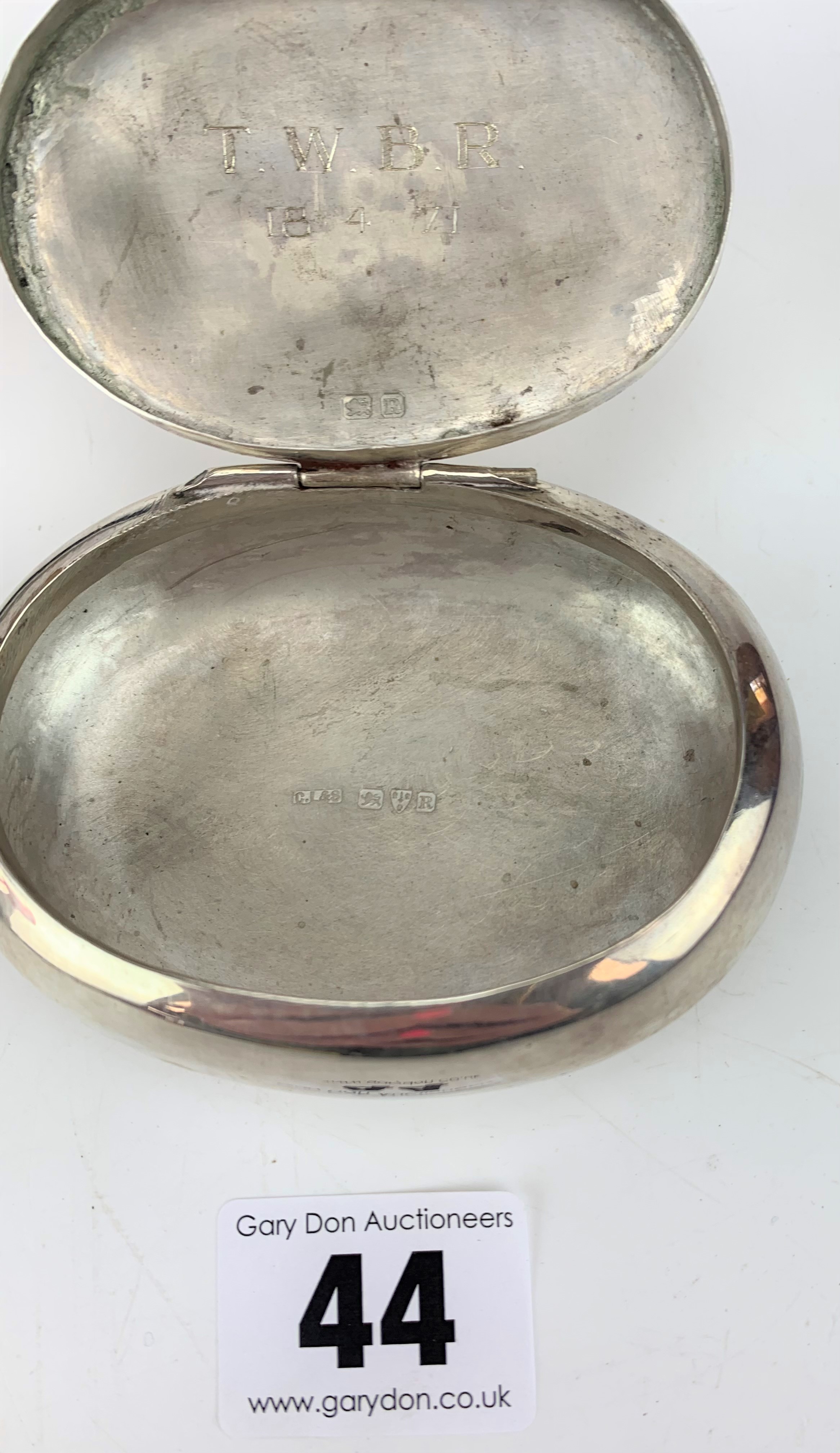 Silver oval snuff box - Image 3 of 4