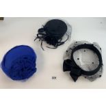 3 hats and fascinators