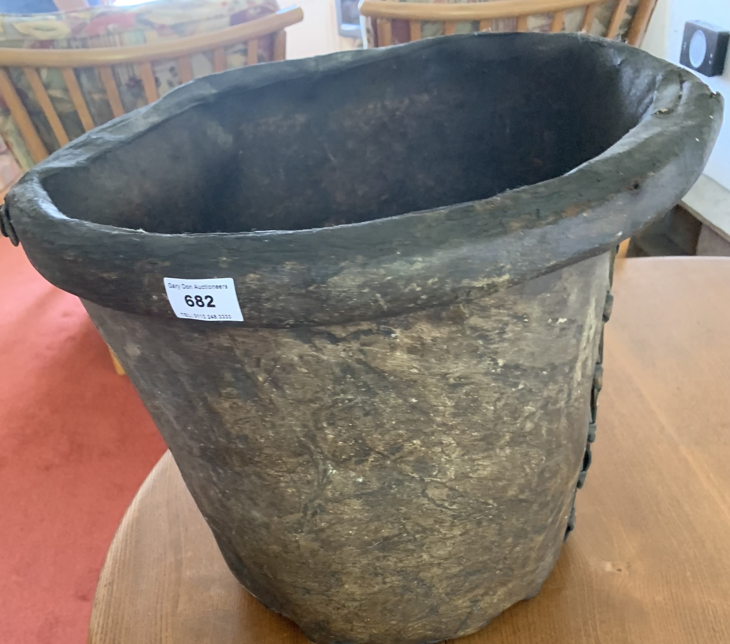 Antique Leather Bucket - Image 12 of 14