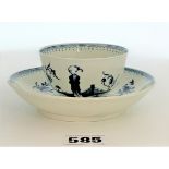 Worcester blue/white teabowl and saucer