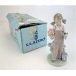 Lladro girl figure in box