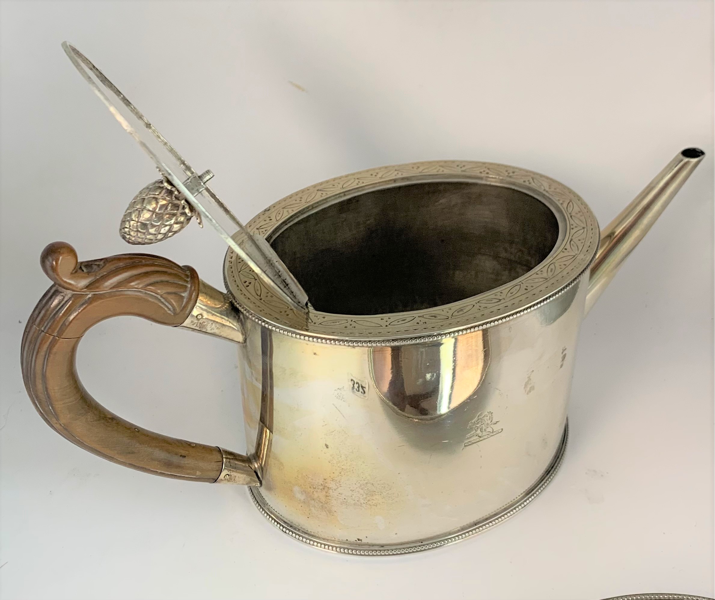 George III silver teapot and stand - Image 4 of 7