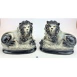 Pair of pottery lions