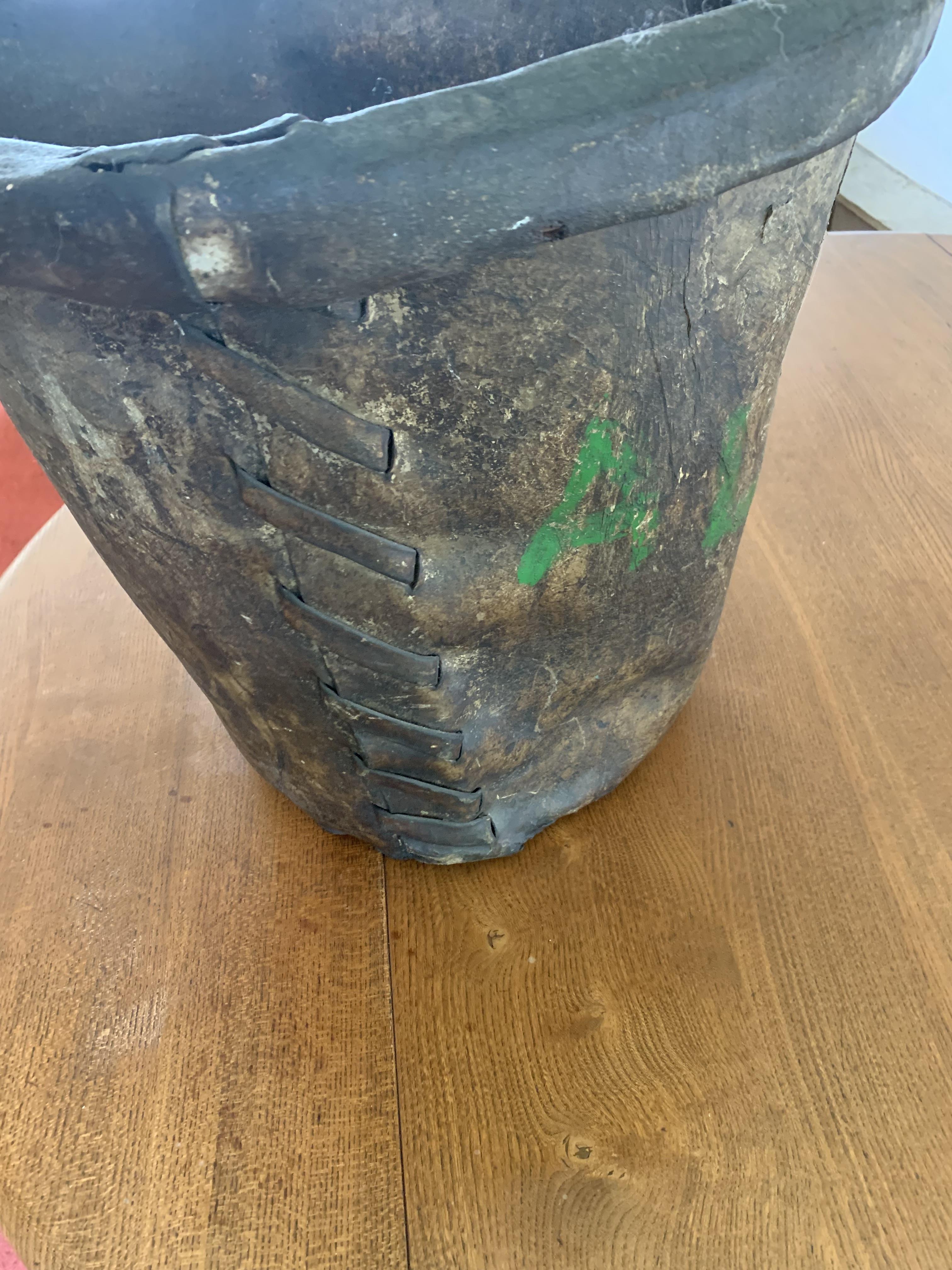 Antique Leather Bucket - Image 9 of 14