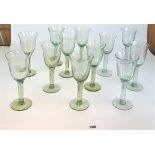 12 handblown wine glasses