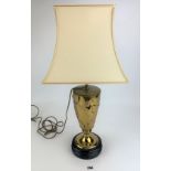 Brass relief table lamp