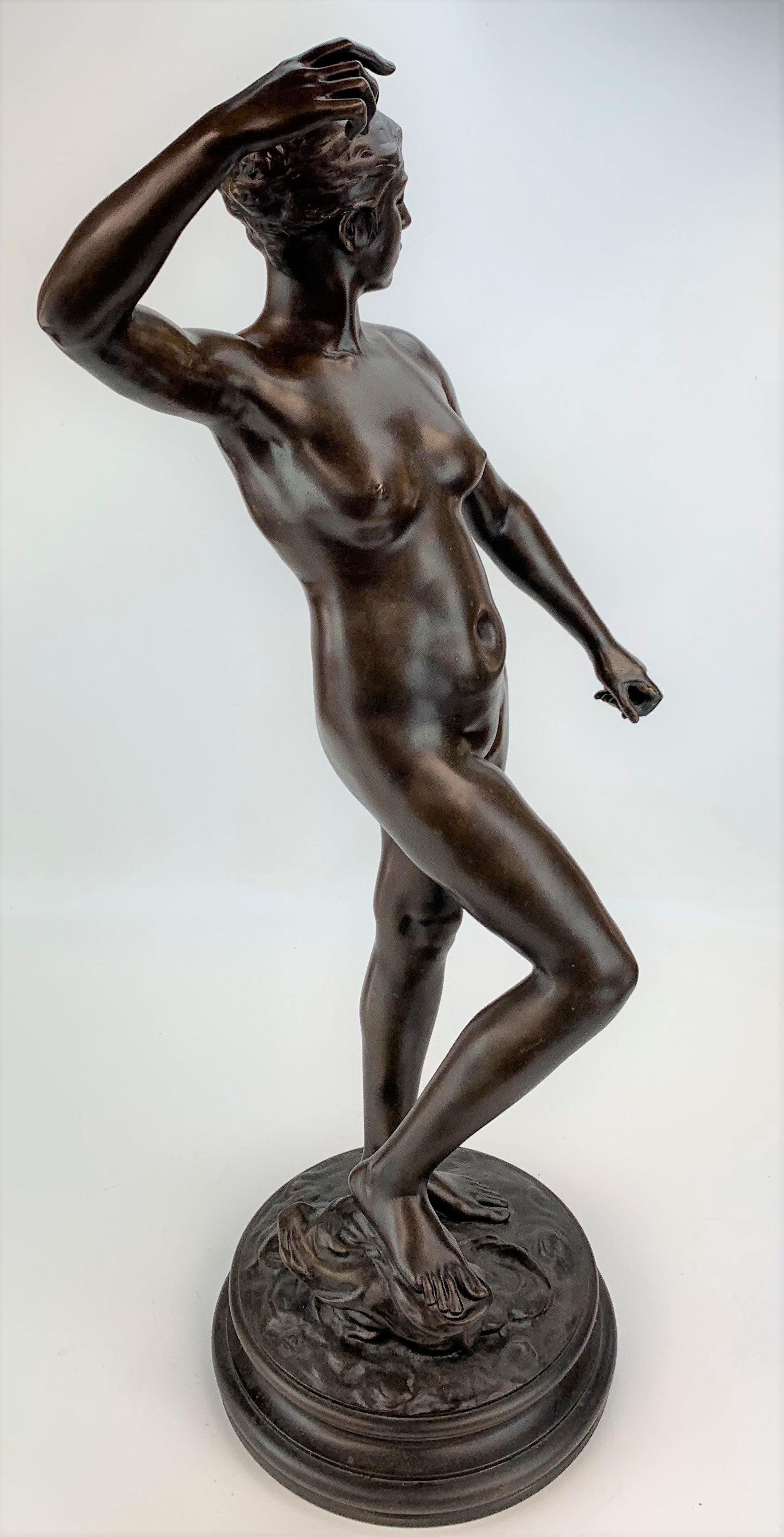 Bronze female figure by Alexandre Falguiere - Image 9 of 14