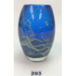 Blue designer glass vase