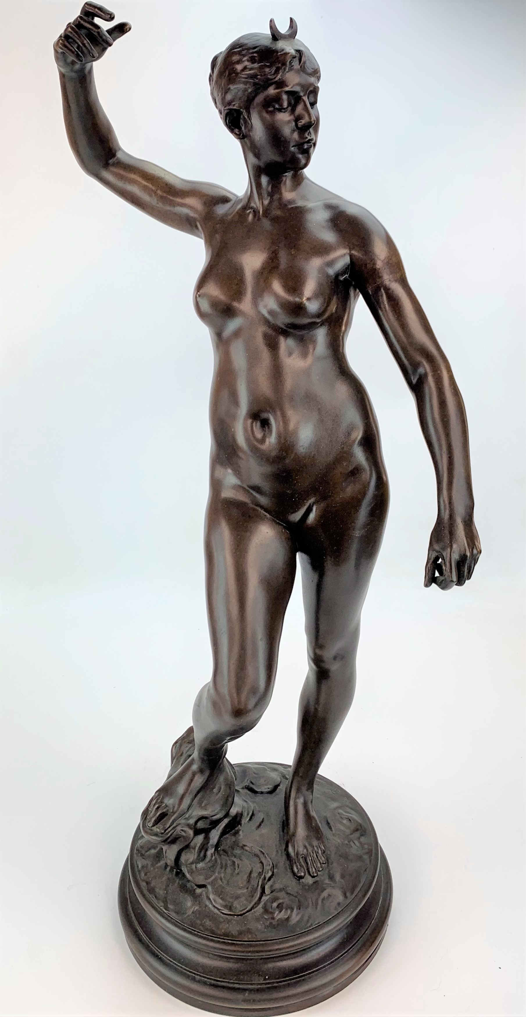 Bronze female figure by Alexandre Falguiere - Image 2 of 14