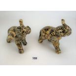 2 'Collage' elephant figures