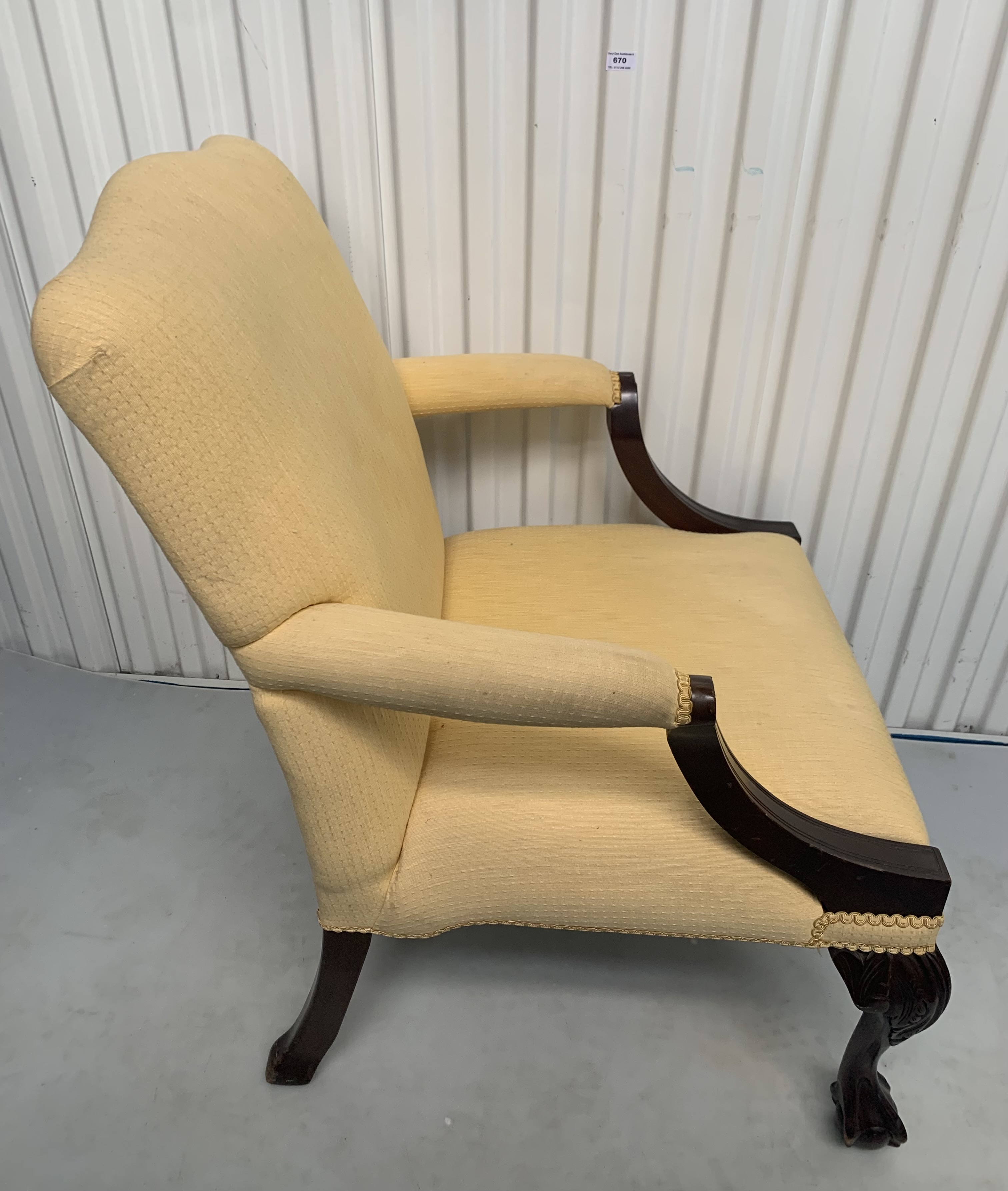 Antique upholstered armchair - Image 3 of 7