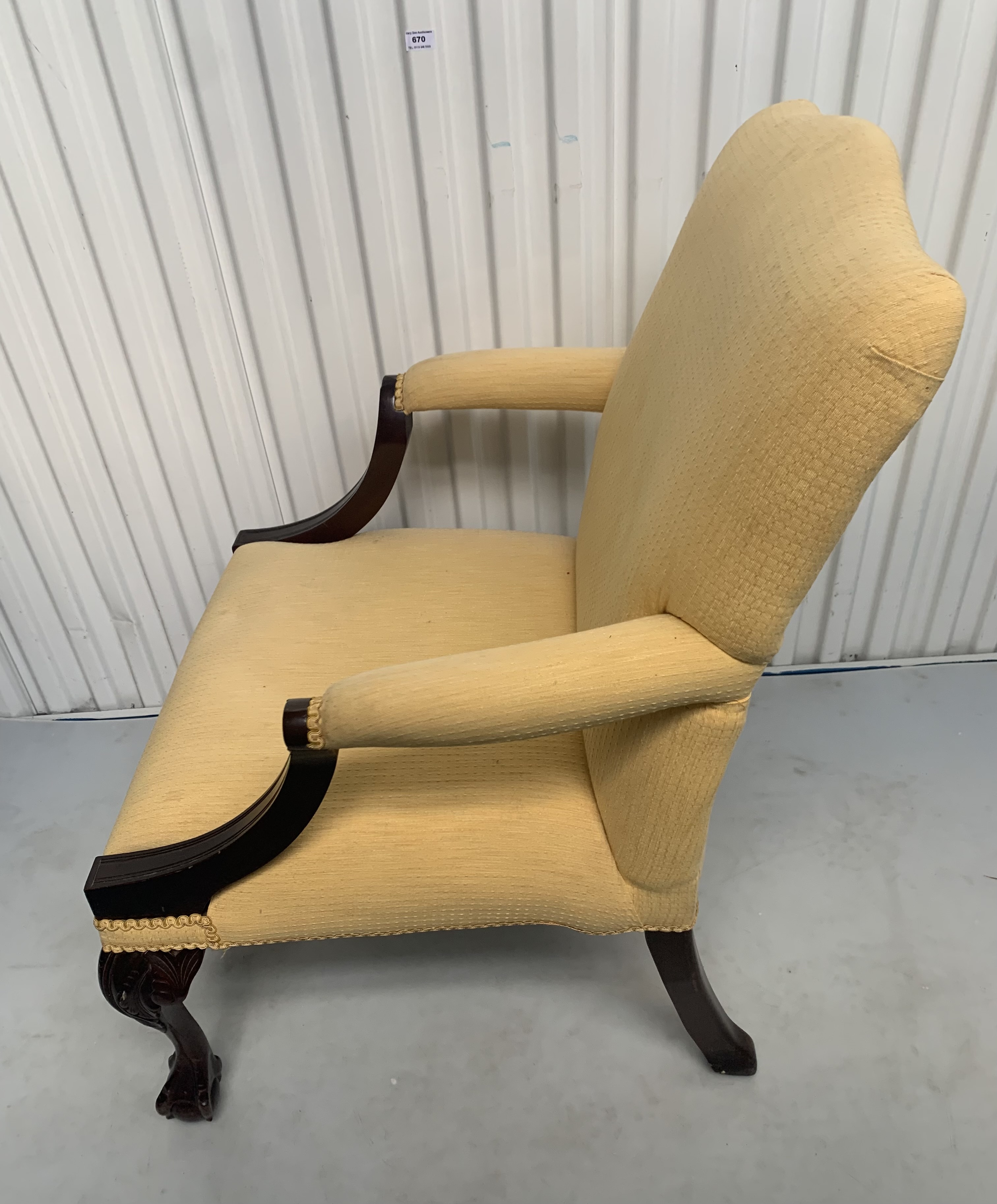 Antique upholstered armchair - Image 5 of 7