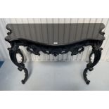 Black marble top consul table