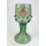 Lobmeyr Bohemian green glass goblet