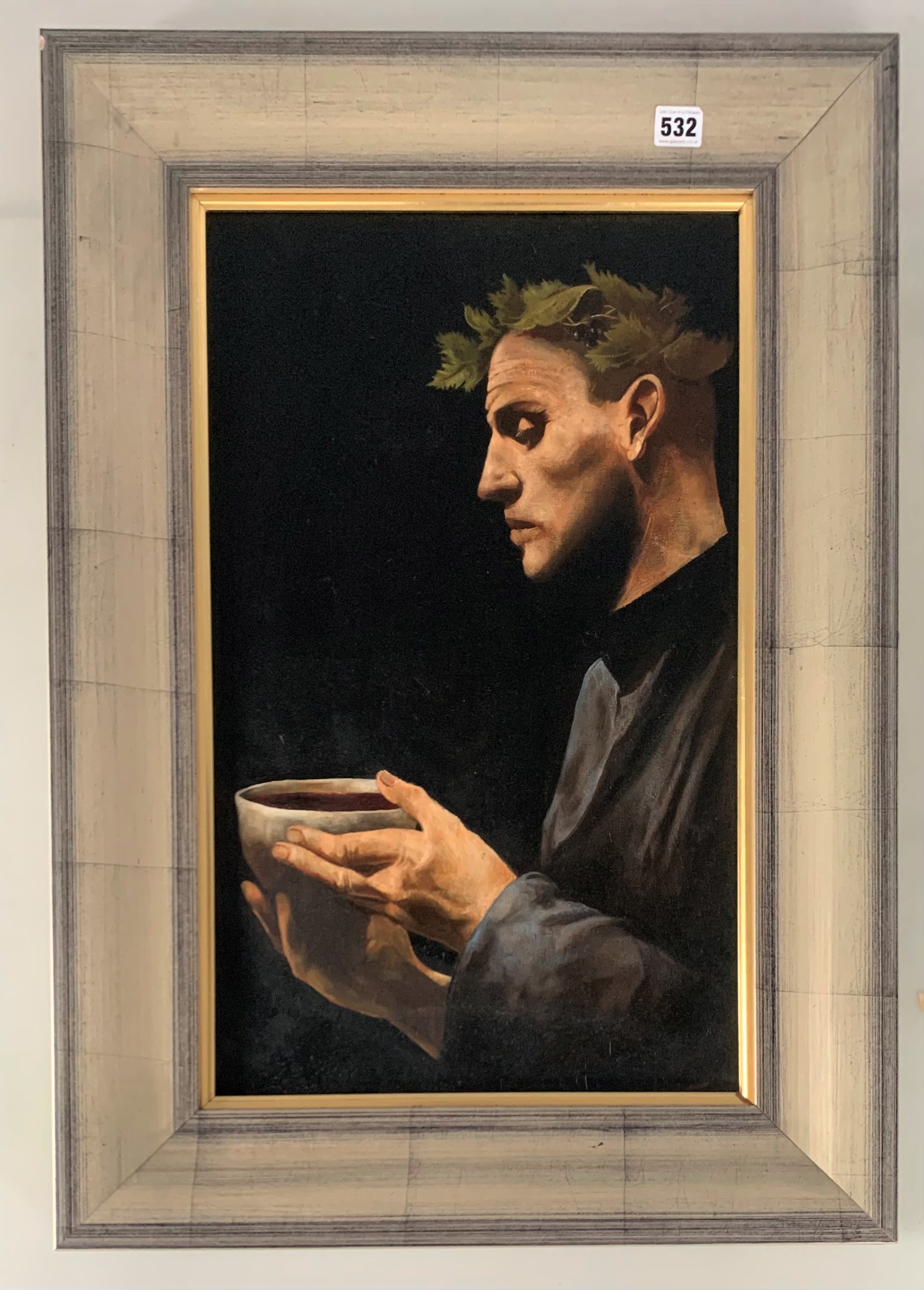 Oil painting - portrait of man with bowl