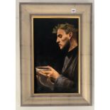Oil painting - portrait of man with bowl
