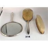 Silver backed 3 piece brush set