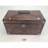 Wooden inlaid tea caddy