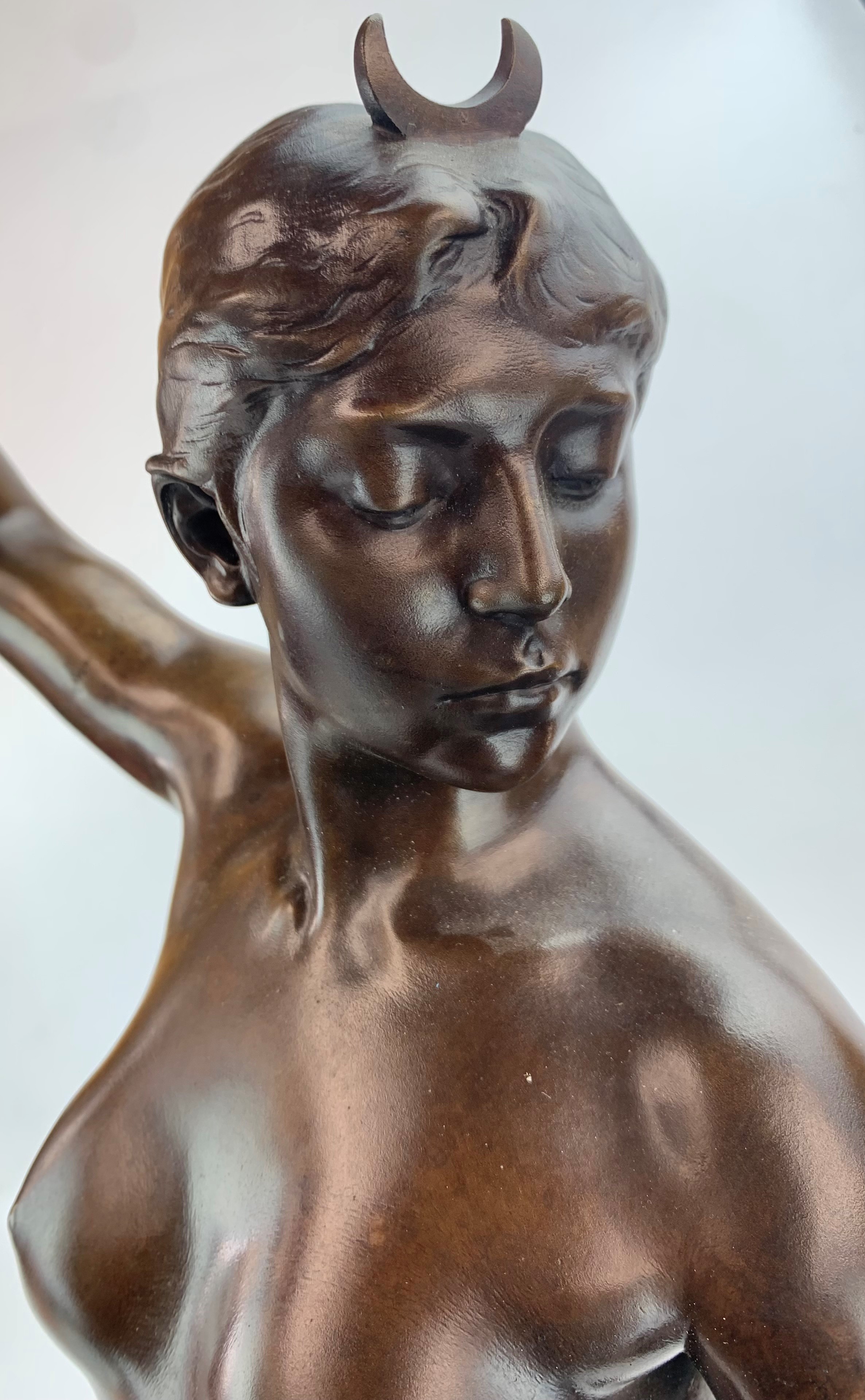 Bronze female figure by Alexandre Falguiere - Image 3 of 14