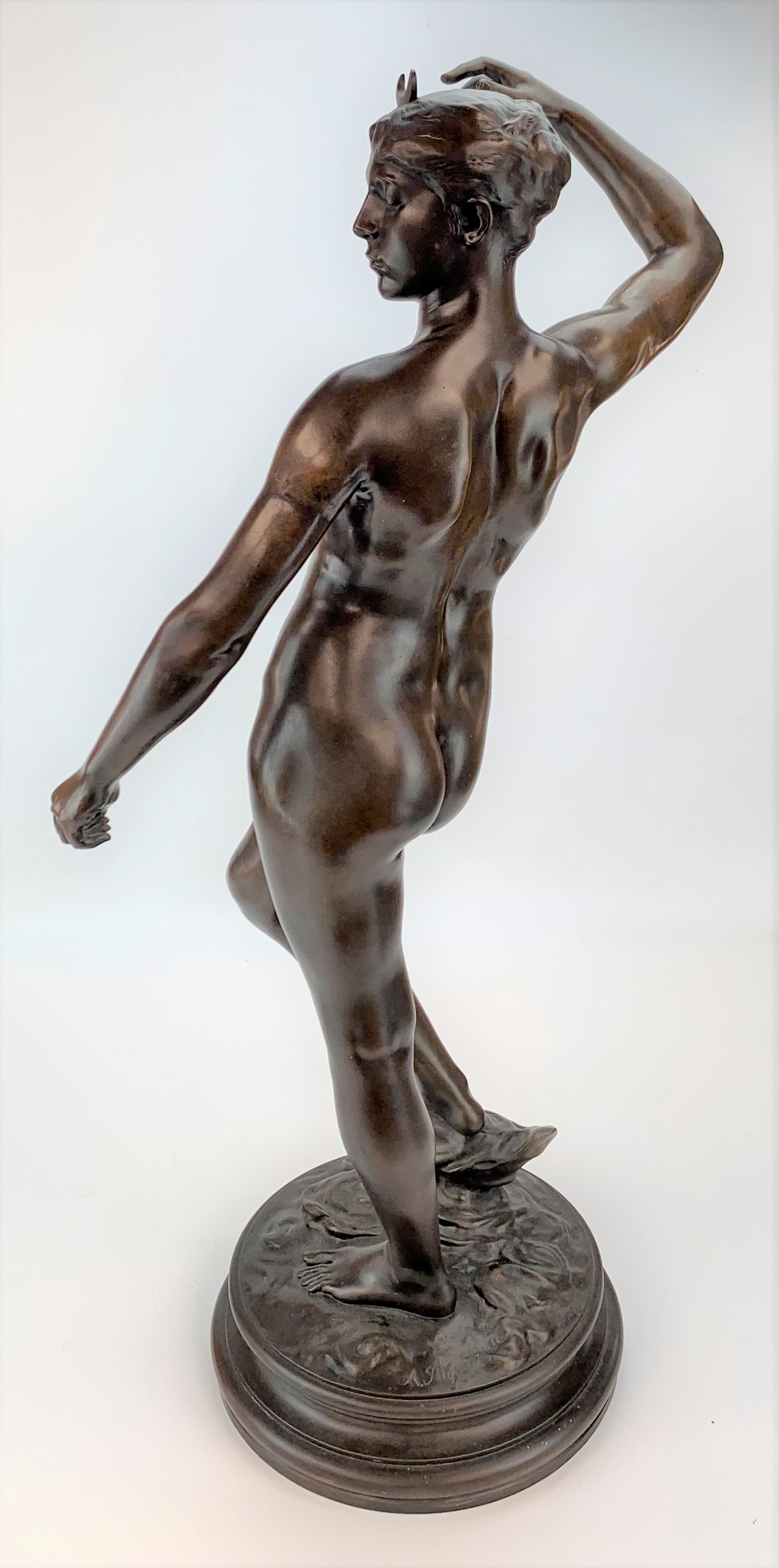 Bronze female figure by Alexandre Falguiere - Image 13 of 14