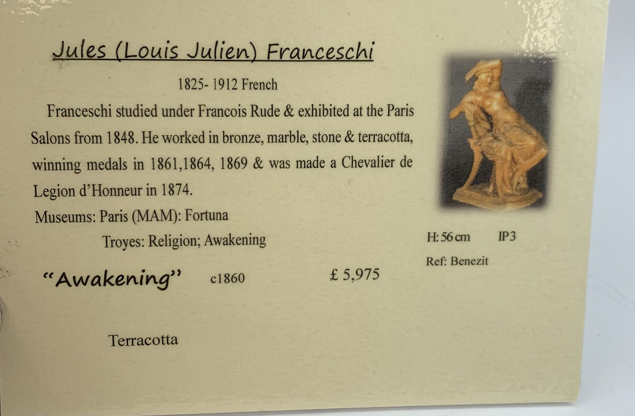 Terracota figure by Jules Franceschi - Image 15 of 15