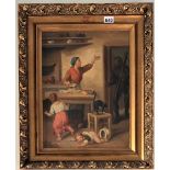 L. Rose oil painting of domestic scene