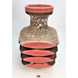 Large West German pottery square vase