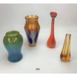 4 pieces of designer coloured glass