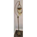 Art Nouveau brass standard lamp