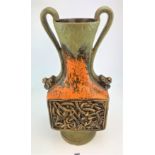Large West German 2 handled pottery vase
