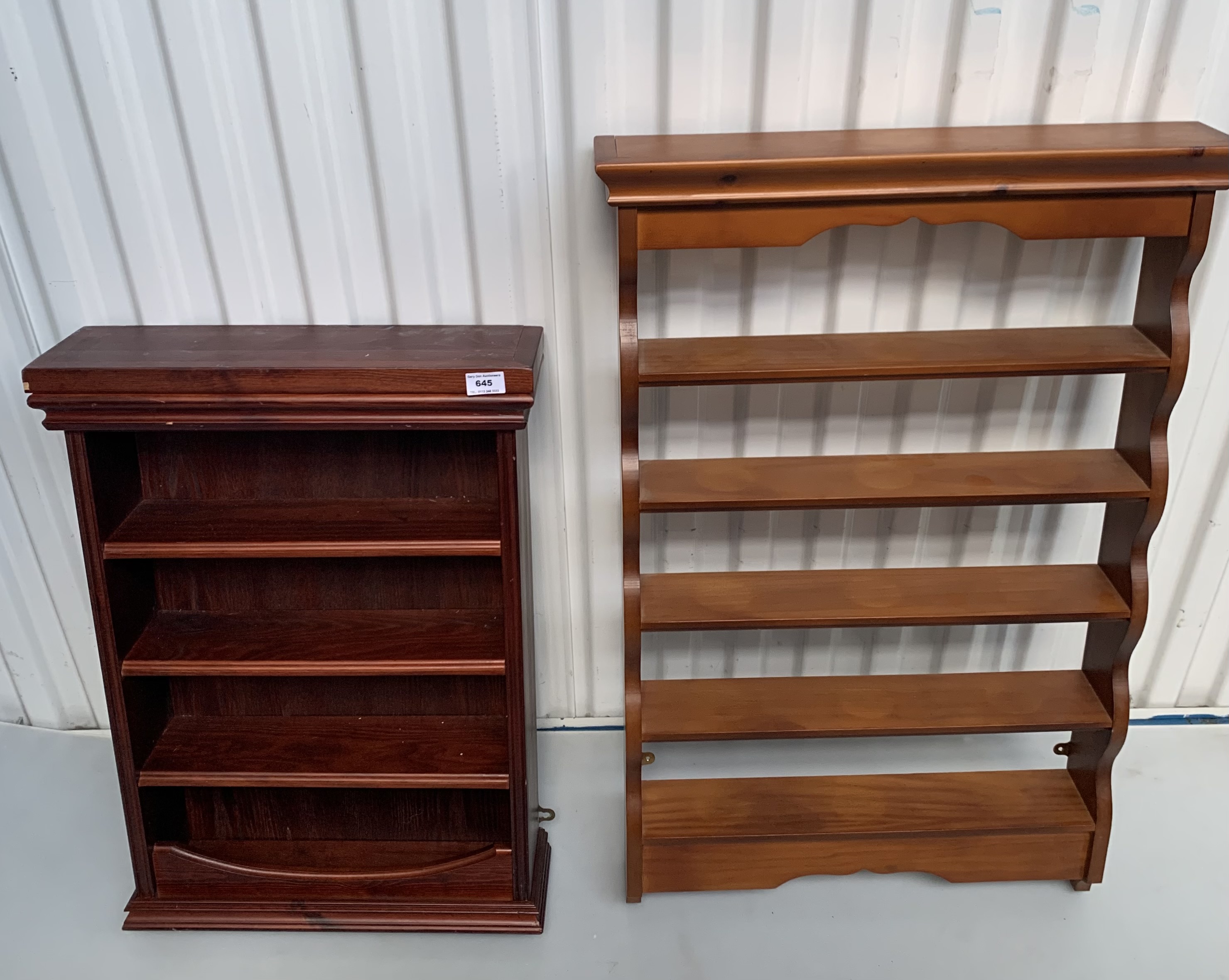 2 wall display shelves