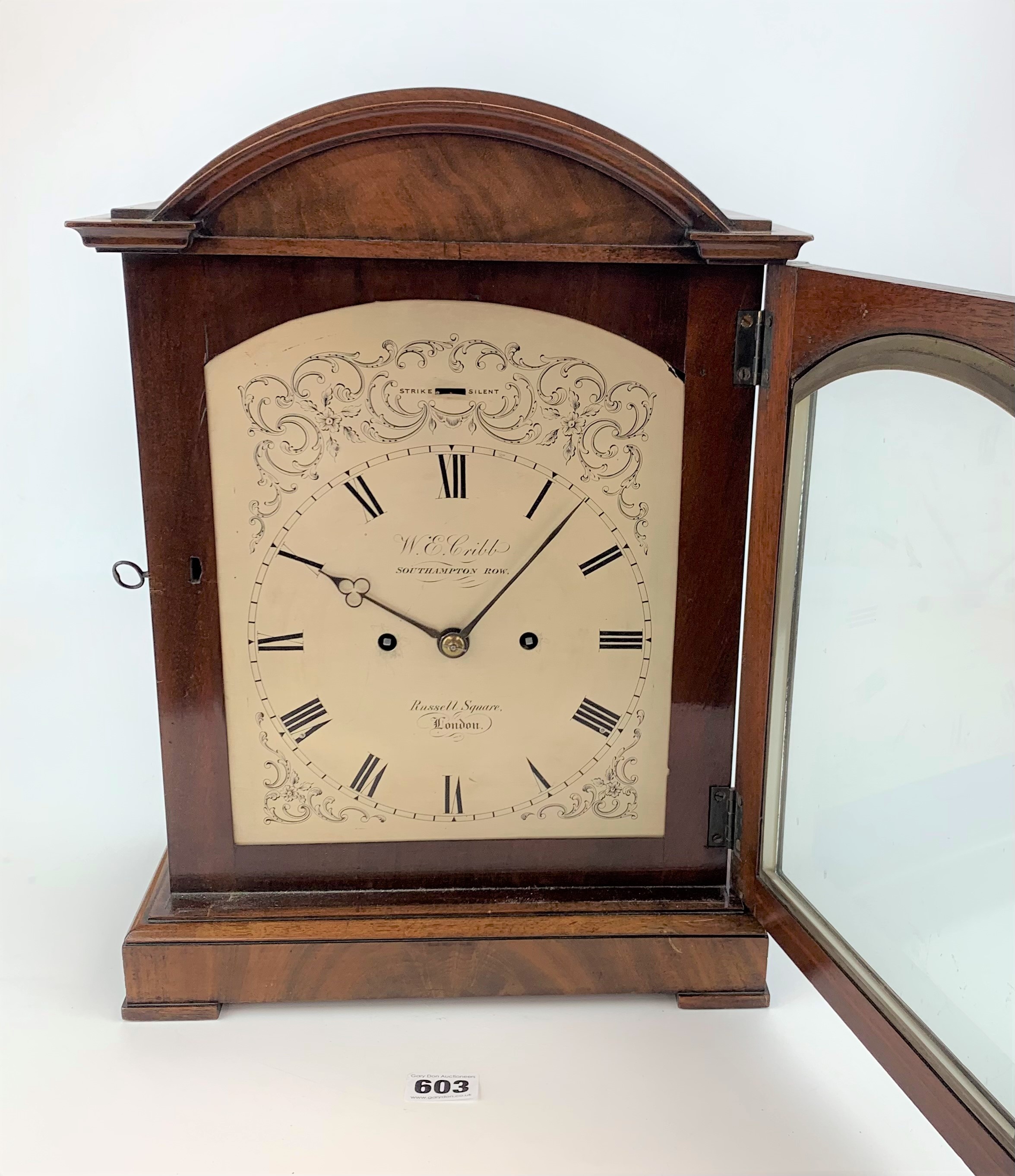 Mahogany striking table clock - Image 5 of 16