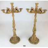 Large pair of Christophe Fratin candelabrum