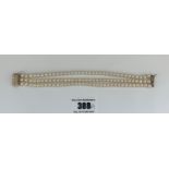 Triple row pearl bracelet