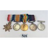 Set of WW1 medals and WW2 medal