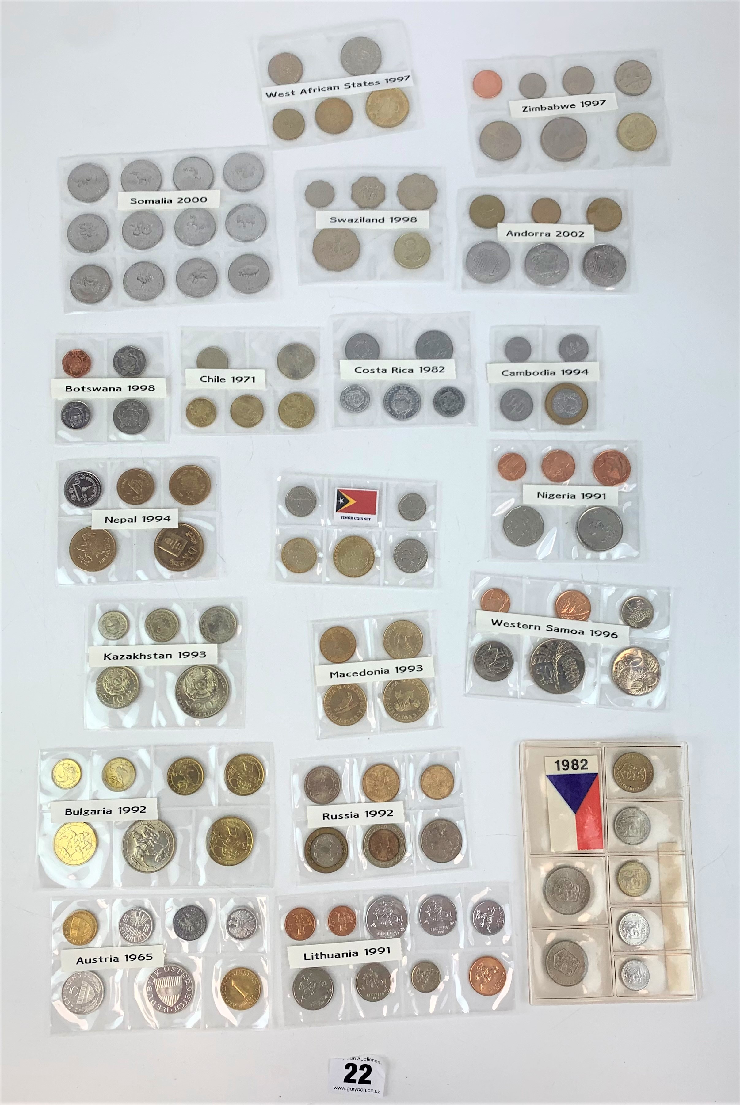 20 world blister packs of coins