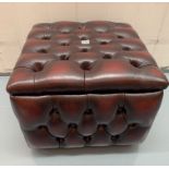 Oxblood Chesterfield footstool